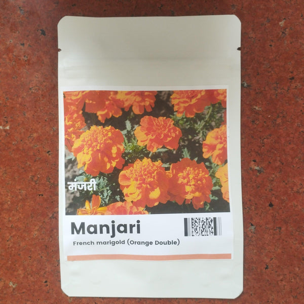 Manjari/मंजरी Double French Orange Jafri Marigold (Konico Seeds) - Farmers Stop