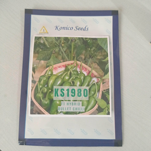 KS 1980 Bullet Type Hybrid F1 Chilli (Konico Seeds) - Farmers Stop