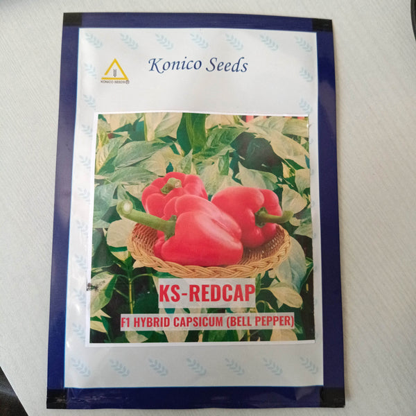 KS-REDCAP Capsicum F1 Hybrid Bell Pepper (Konico Seeds) - Farmers Stop