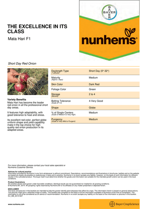 Matahari F1 Hybrid Onion (Nunhems) - Farmers Stop