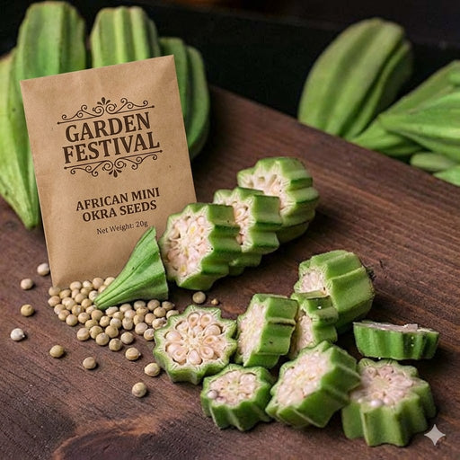 African Mini Okra Seeds - Extra Delicious (Garden Festival)