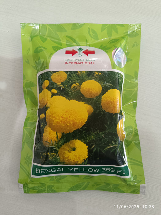 Bengal Yellow 359 F1 Hybrid Marigold (East West Seeds) - Farmers Stop