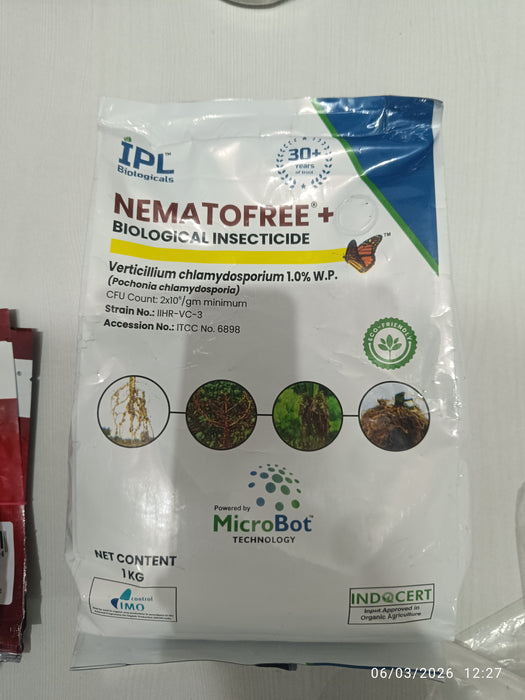 Nematofree Plus – Pochonia chlamydosporia (Wettable Powder) BioInsecticide (IPL)