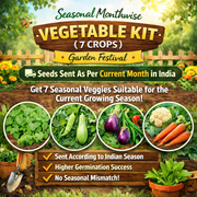 Seasonal Running Monthwise Growing Vegetable Kit (7 Crops) - (Garden Festival)