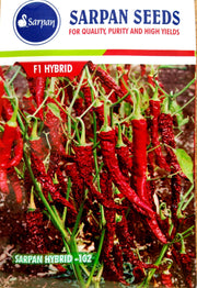 Sarpan 102 - F1 Hybrid Byadgi Paprika Chilli (Sarpan Seeds) - Farmers Stop