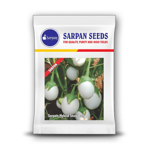 Snow Ball F1 Hybrid  White type Brinjal  (Sarpan Seeds) - Farmers Stop