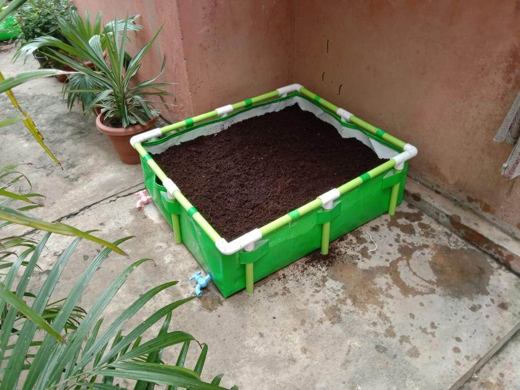 High Quality Grow Bed for Kitchen Garden / Roof Top Organic Farming - 500 HDPE GSM and ISI ( without pipe) - Farmers Stop