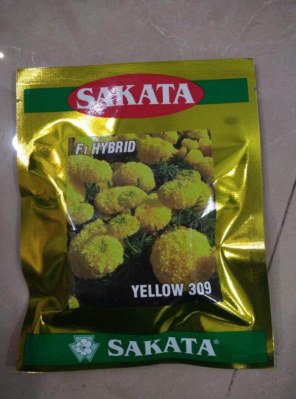 Yellow (309) F1 Hybrid Marigold (Sakata Seeds) - Farmers Stop