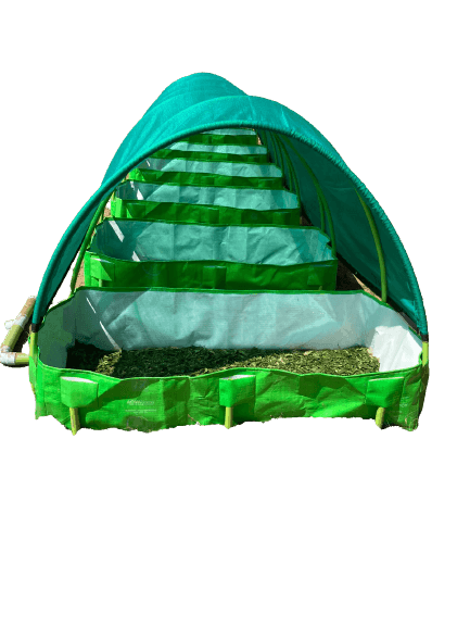 Super Quality 500 GSM HDPE, UV Stabilize Vermi Bed for Vermicompost with Green net roof - Farmers Stop