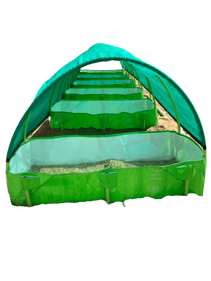 Super Quality 500 GSM HDPE, UV Stabilize Vermi Bed for Vermicompost with Green net roof - Farmers Stop