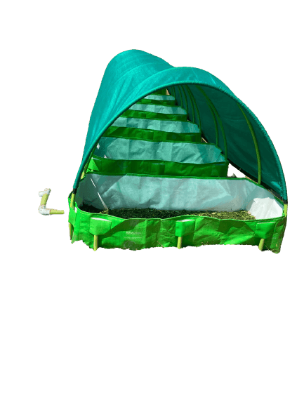 Super Quality 500 GSM HDPE, UV Stabilize Vermi Bed for Vermicompost with Green net roof - Farmers Stop