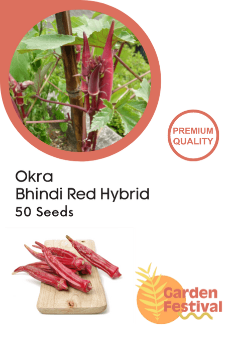Okra - Bhindi Red Hybrid (Garden Festival) - Farmers Stop