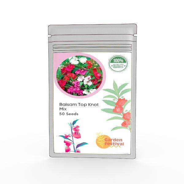 garden balsam seeds Balsam/Impatiens Top Knot Mix (Garden Festival)