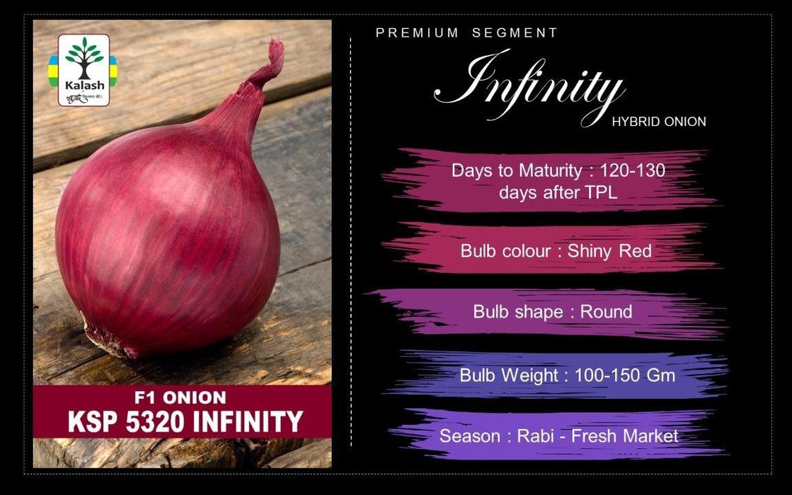 Premium Segment - KSP 5320 " INFINITY" Hybrid F1 Onion (KALASH SEEDS) - Farmers Stop