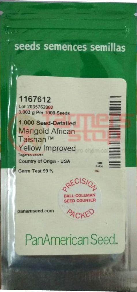 Taishan Improved F1 African Marigold (PanAmerican Seed) - Farmers Stop