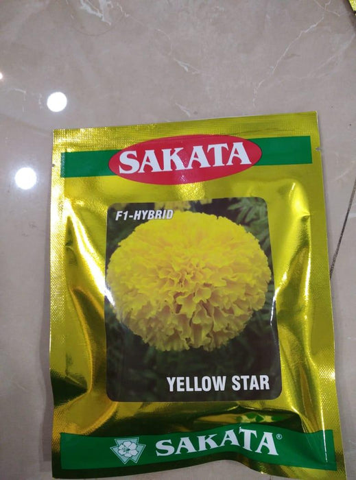 yellow star f1 hybrid marigold (sakata seeds)