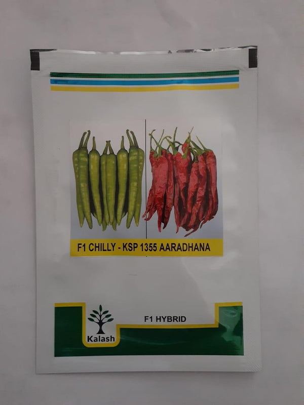 ksp-1355 aaradhana f1 hybrid chilli (kalash seeds)