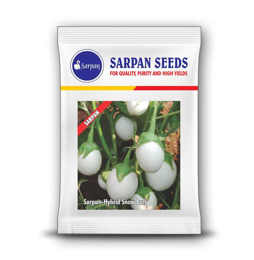 snow ball f1 hybrid  white type brinjal  (sarpan seeds)