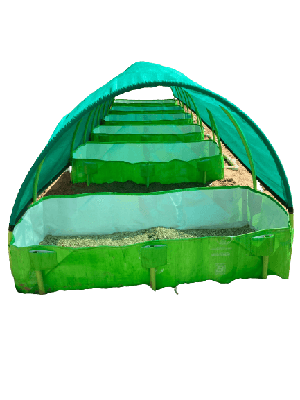 super quality 500 gsm hdpe, uv stabilize vermi bed for vermicompost with green net roof