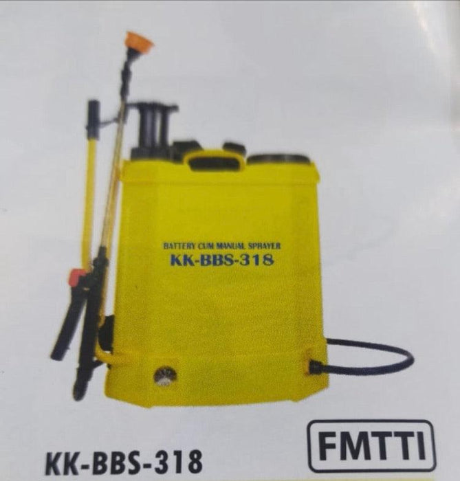 knapsack sprayer (manual cum battery) 18 l kk-bbs-318 (kisankraft®) kk:bbs-318 18 ltr