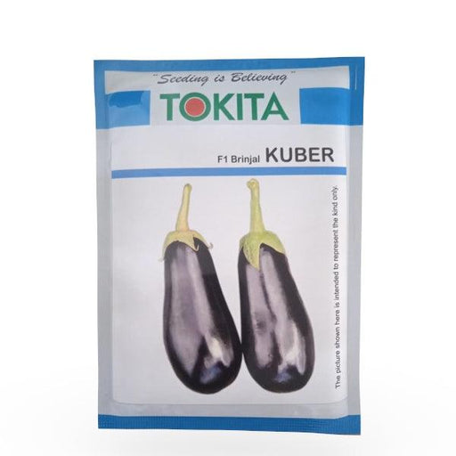 kuber f1 hybrid seedless brinjal (tokita seeds)