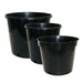 multi-size black nursery plastic pots (pack of 6)