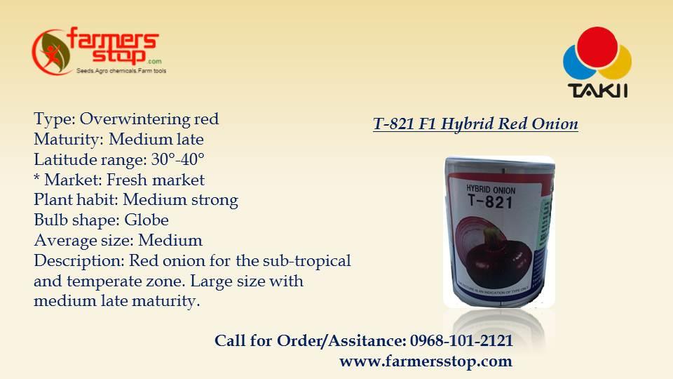t-821 hybrid red onion (takii seed)